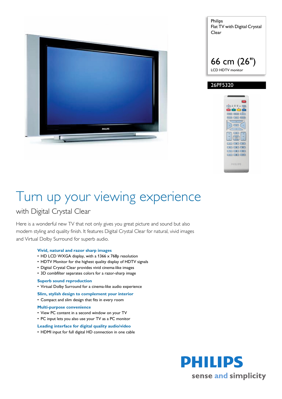 Philips 26PF5320-28 User Manual | 3 pages