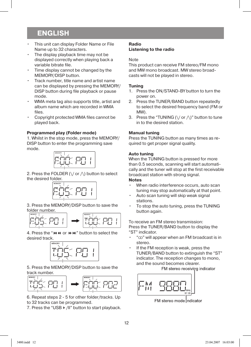 English | Vitek VT-3480 GY User Manual | Page 12 / 88