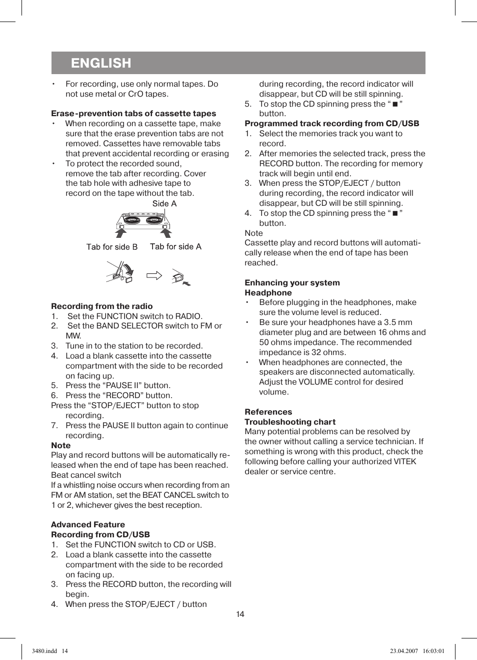 English | Vitek VT-3480 GY User Manual | Page 14 / 88