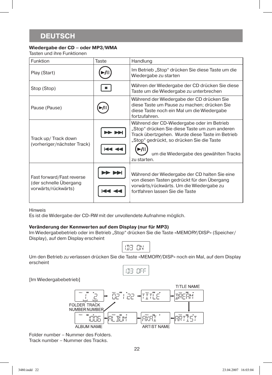 Deutsch | Vitek VT-3480 GY User Manual | Page 22 / 88