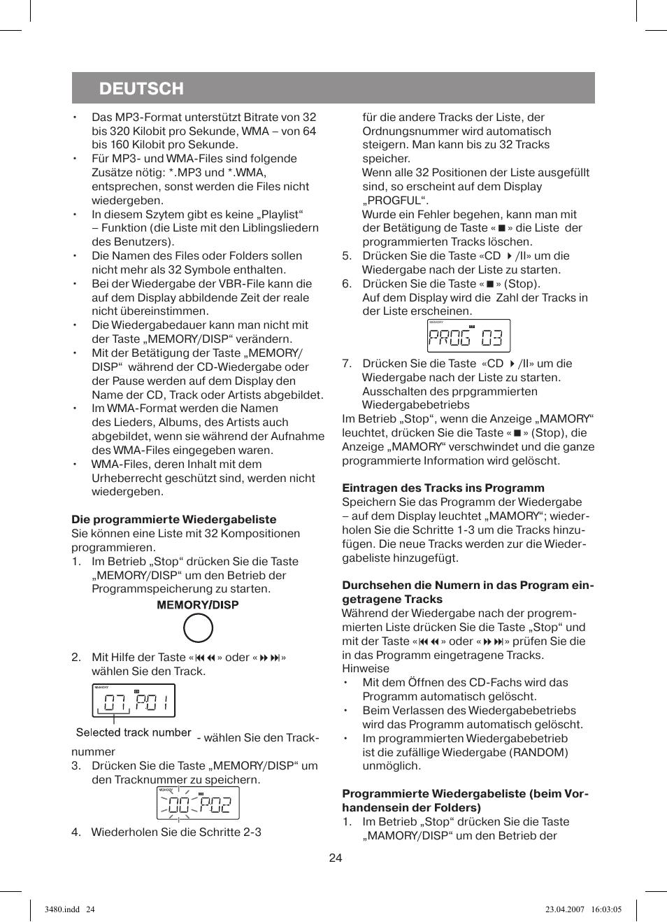 Deutsch | Vitek VT-3480 GY User Manual | Page 24 / 88