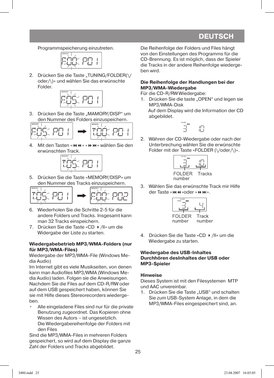 Deutsch | Vitek VT-3480 GY User Manual | Page 25 / 88