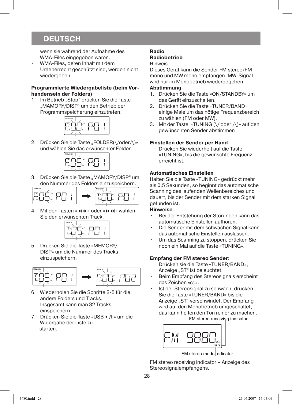 Deutsch | Vitek VT-3480 GY User Manual | Page 28 / 88