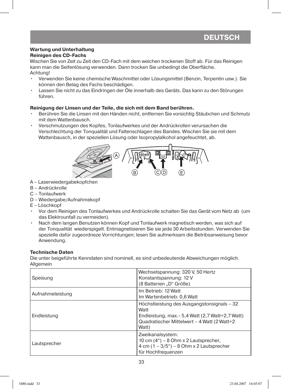 Deutsch | Vitek VT-3480 GY User Manual | Page 33 / 88