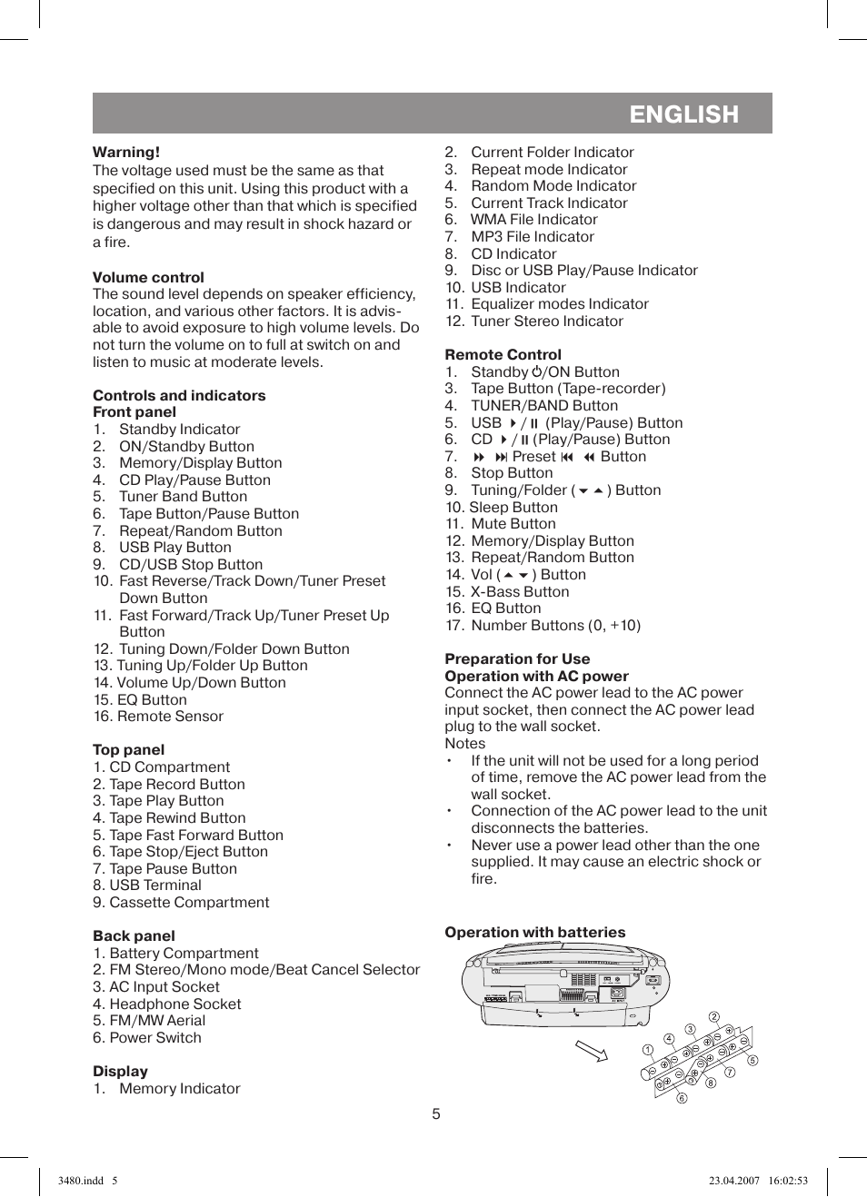 English | Vitek VT-3480 GY User Manual | Page 5 / 88