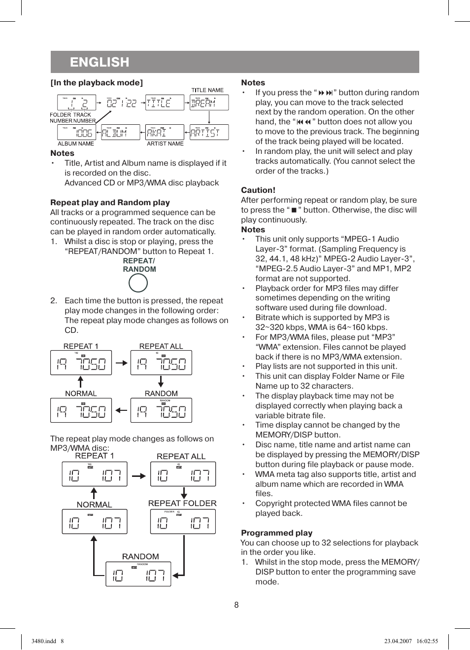 English | Vitek VT-3480 GY User Manual | Page 8 / 88