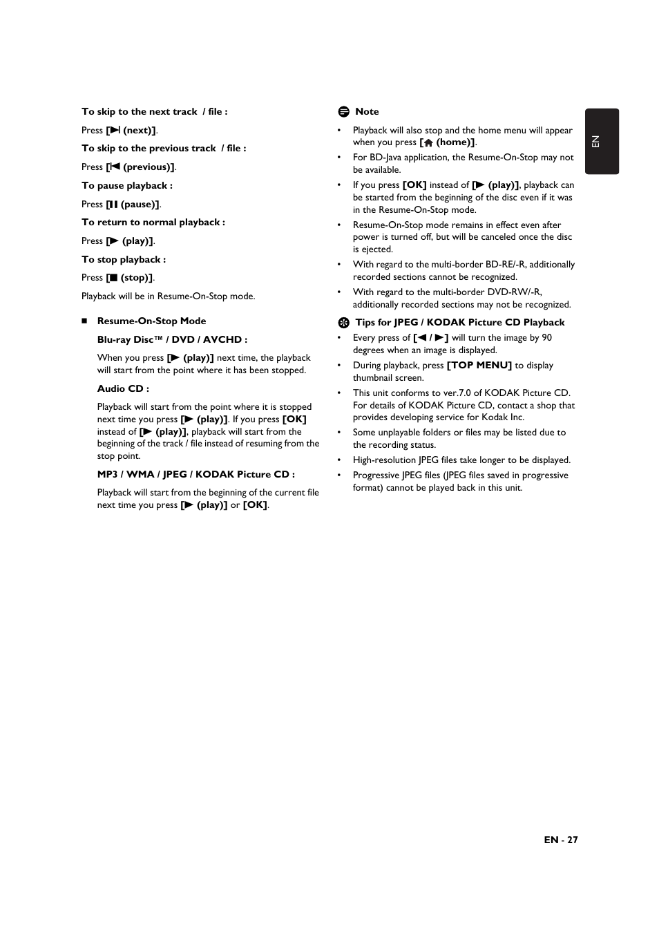 Philips BDP3306-F7 User Manual | Page 27 / 68