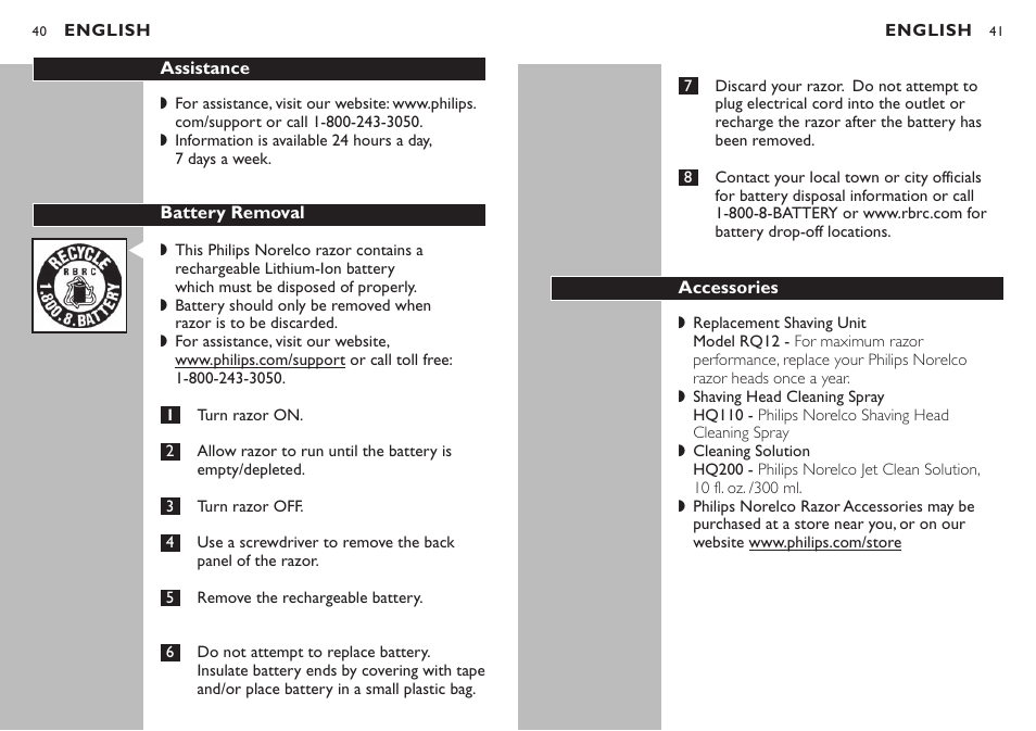 Philips 1250X-45 User Manual | Page 21 / 22