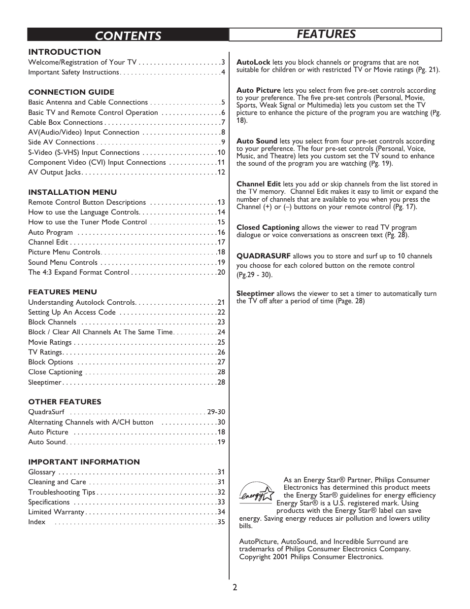 Philips 20PT6446-37B User Manual | Page 2 / 36