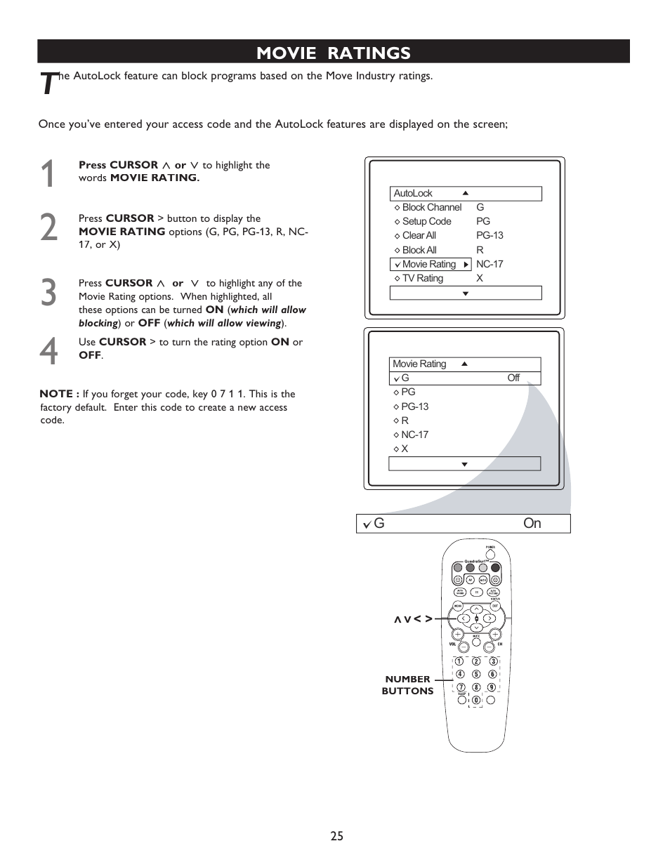 Movie ratings | Philips 20PT6446-37B User Manual | Page 25 / 36
