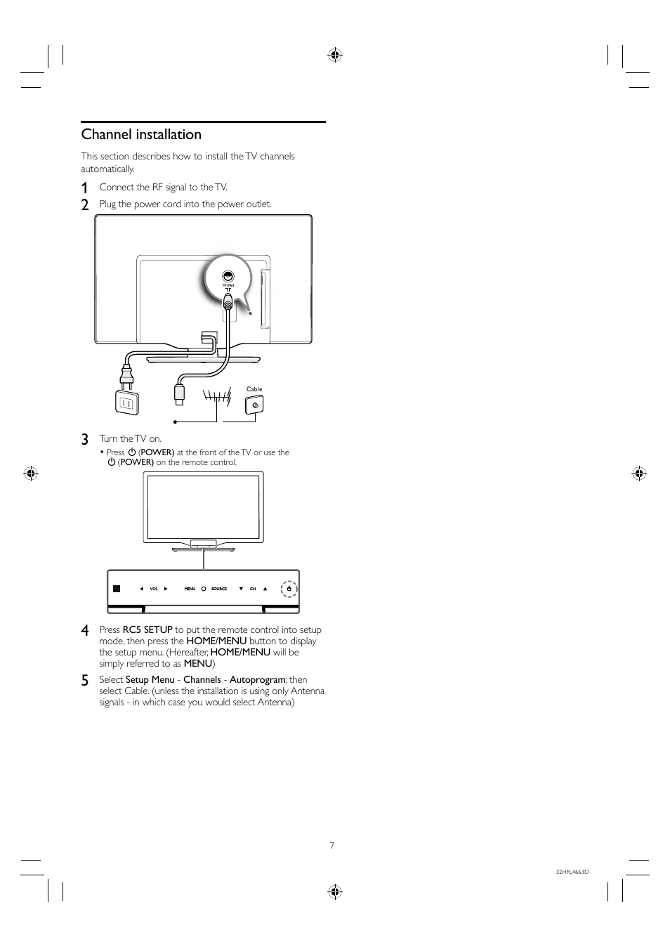 Channel installation | Philips 32HFL4663D-F7 User Manual | Page 7 / 12