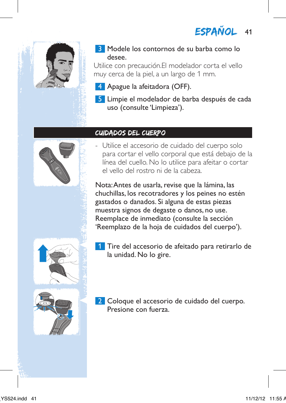 Español | Philips YS524-41 User Manual | Page 41 / 52