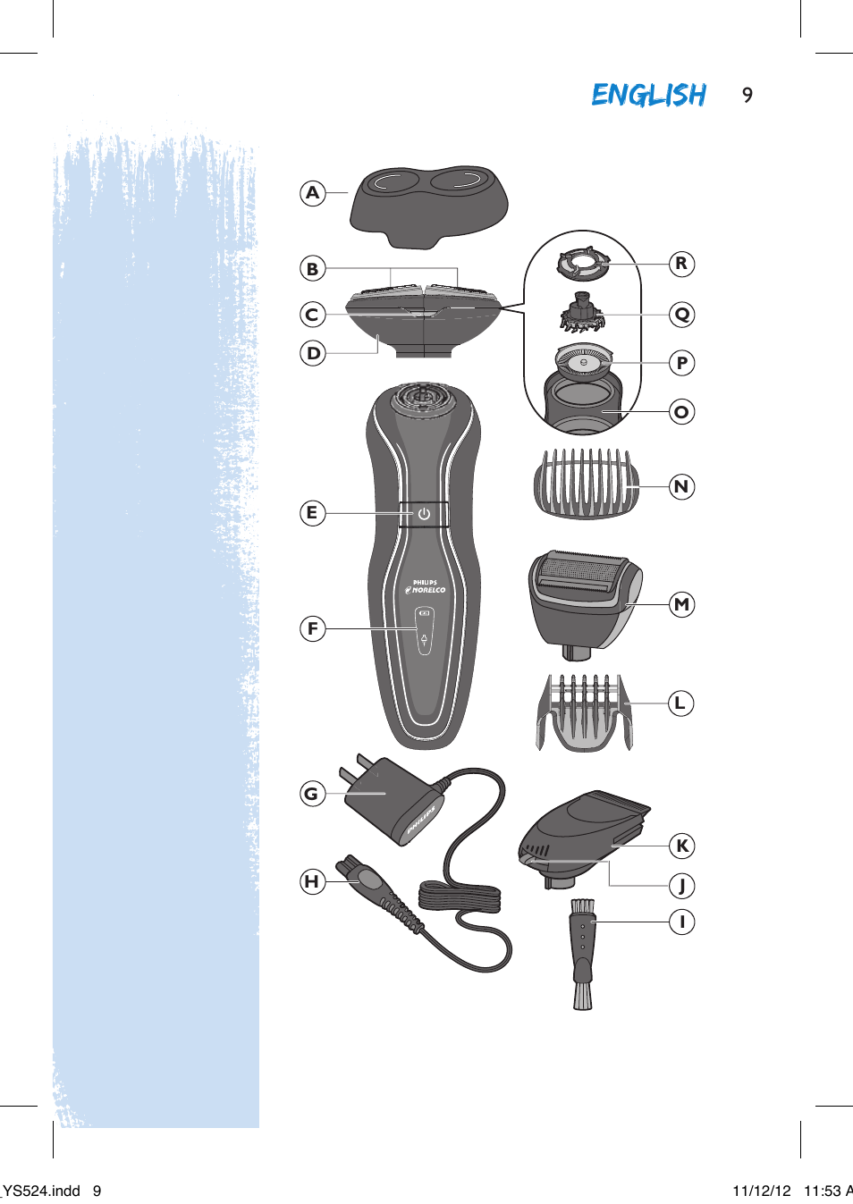 English | Philips YS524-41 User Manual | Page 9 / 52