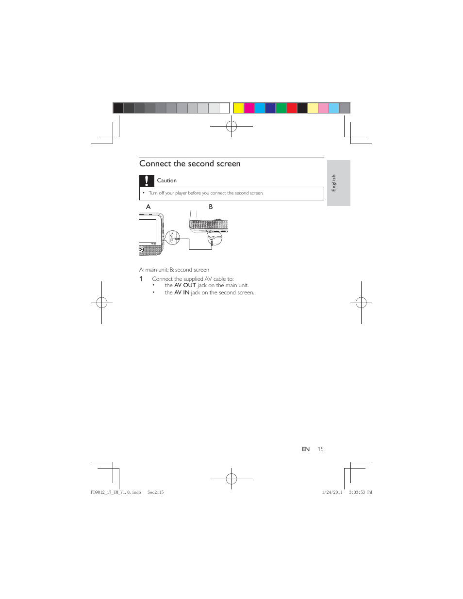 Connect the second screen | Philips PD9012-17 User Manual | Page 15 / 24