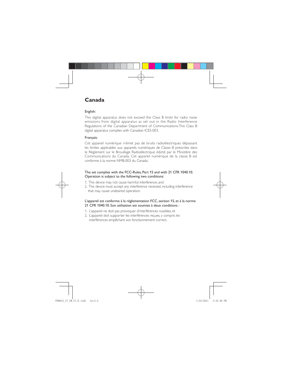 Canada | Philips PD9012-17 User Manual | Page 2 / 24