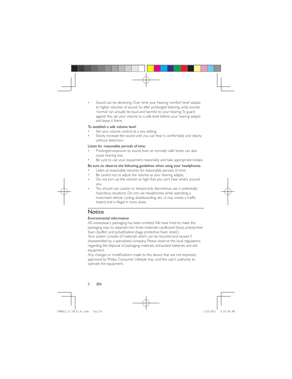 Notice | Philips PD9012-17 User Manual | Page 8 / 24