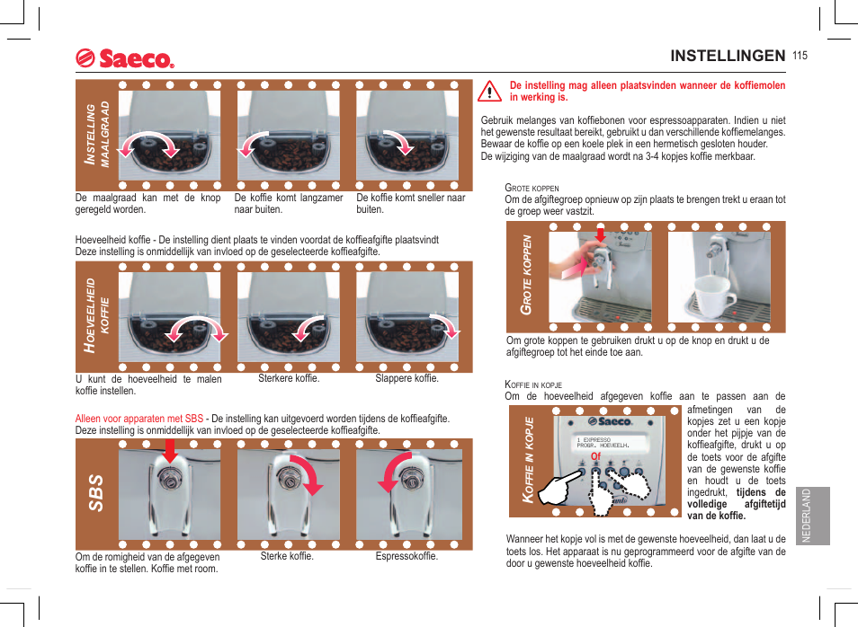 Instellingen | Philips 740815008 User Manual | Page 115 / 128