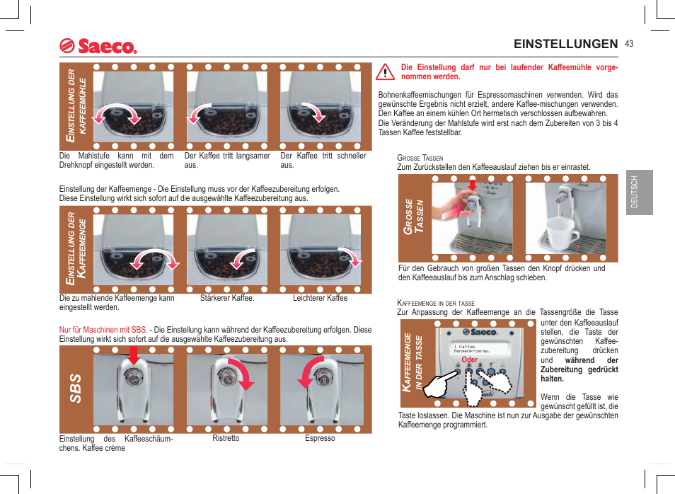 Einstellungen | Philips 740815008 User Manual | Page 43 / 128