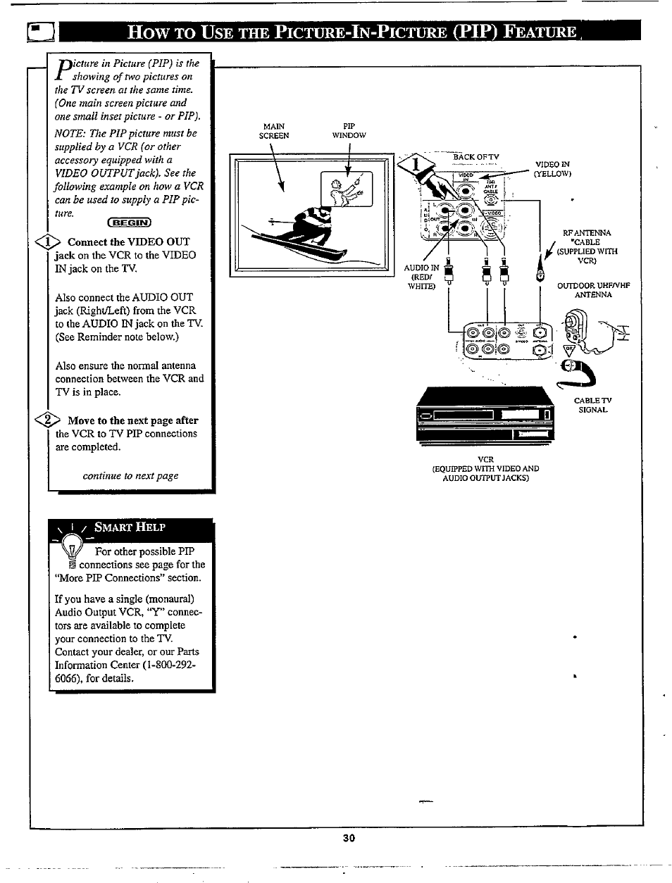 How to use the picture-in-picture (pip) feature, Pip) f, Icture | Eature | Philips TP2780C User Manual | Page 30 / 40