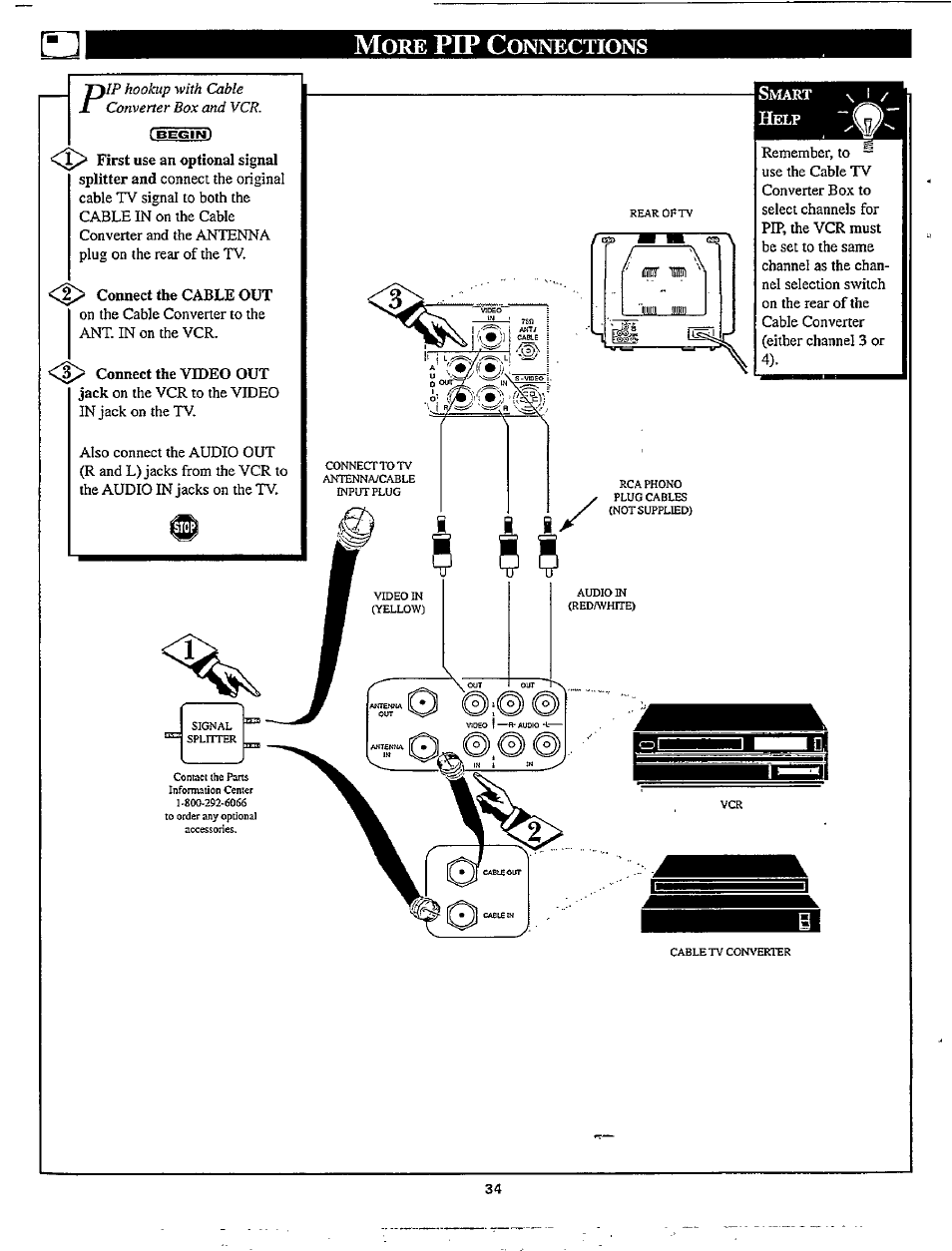 Pip c, Onnections | Philips TP2780C User Manual | Page 34 / 40