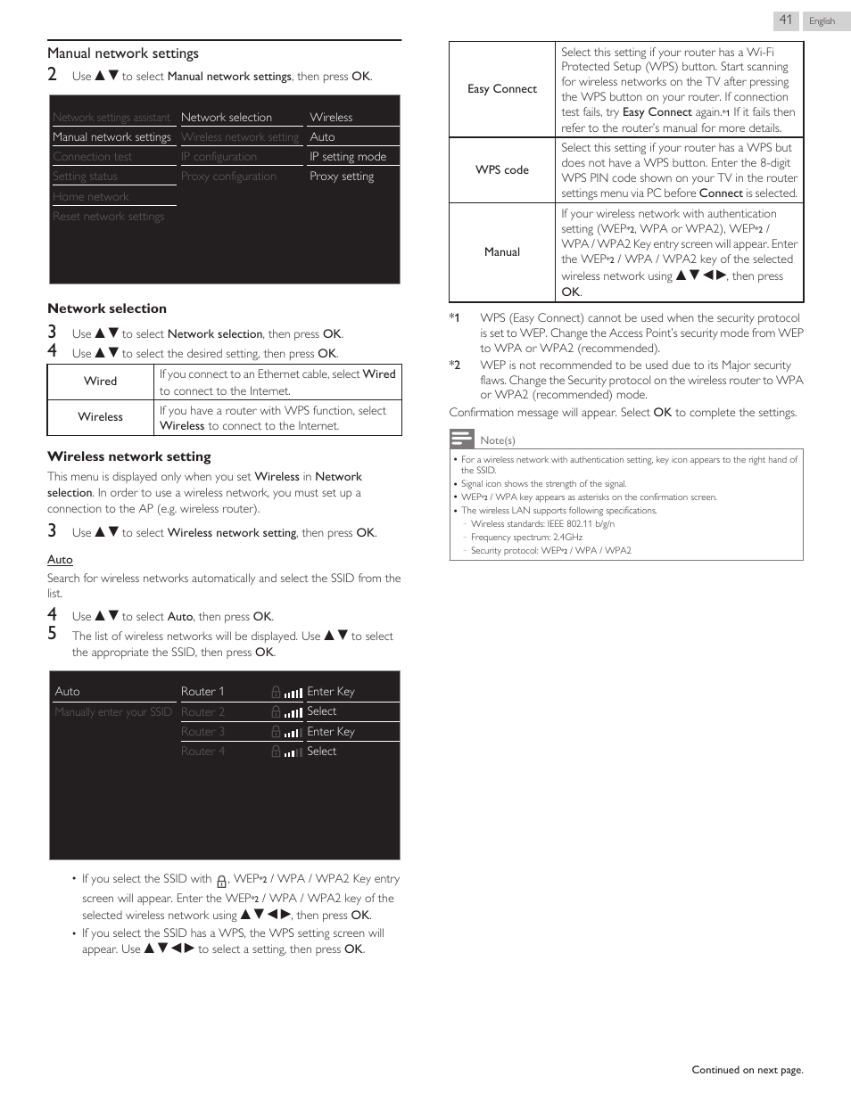 Manual network settings | Philips 32PFL4909-F7 User Manual | Page 41 / 59