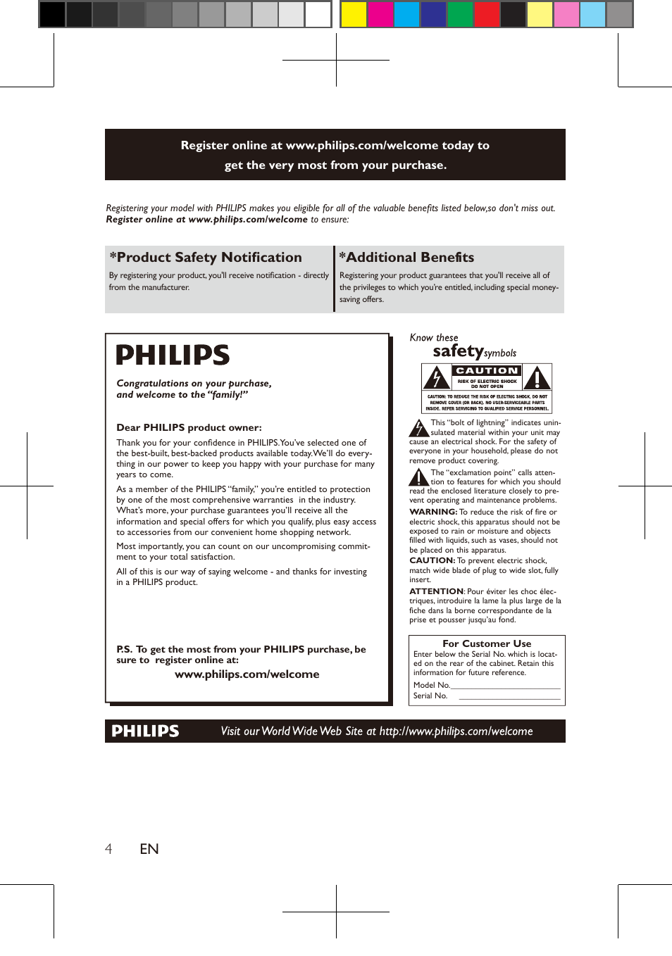 Product safety notification *additional benefits | Philips PD9016-37 User Manual | Page 4 / 23