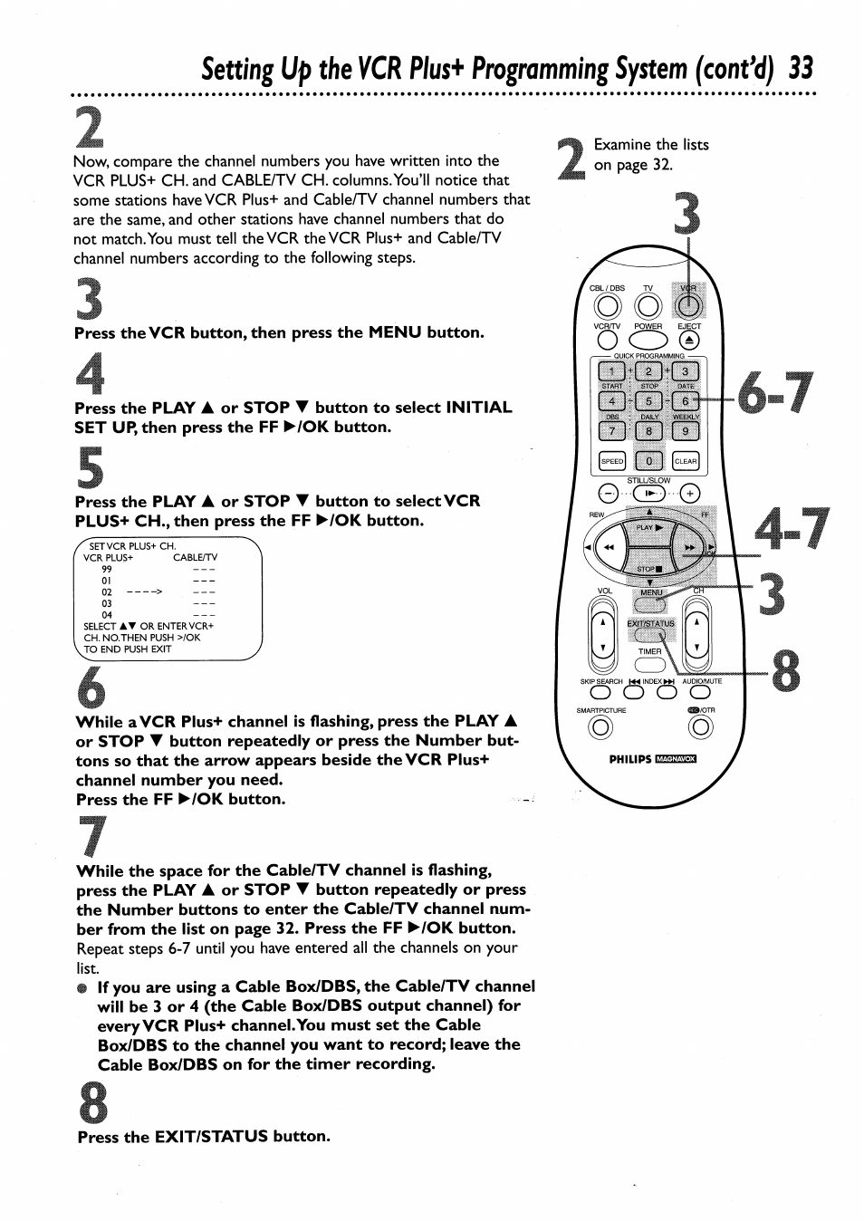 Setting | Philips VRA456AT User Manual | Page 33 / 58