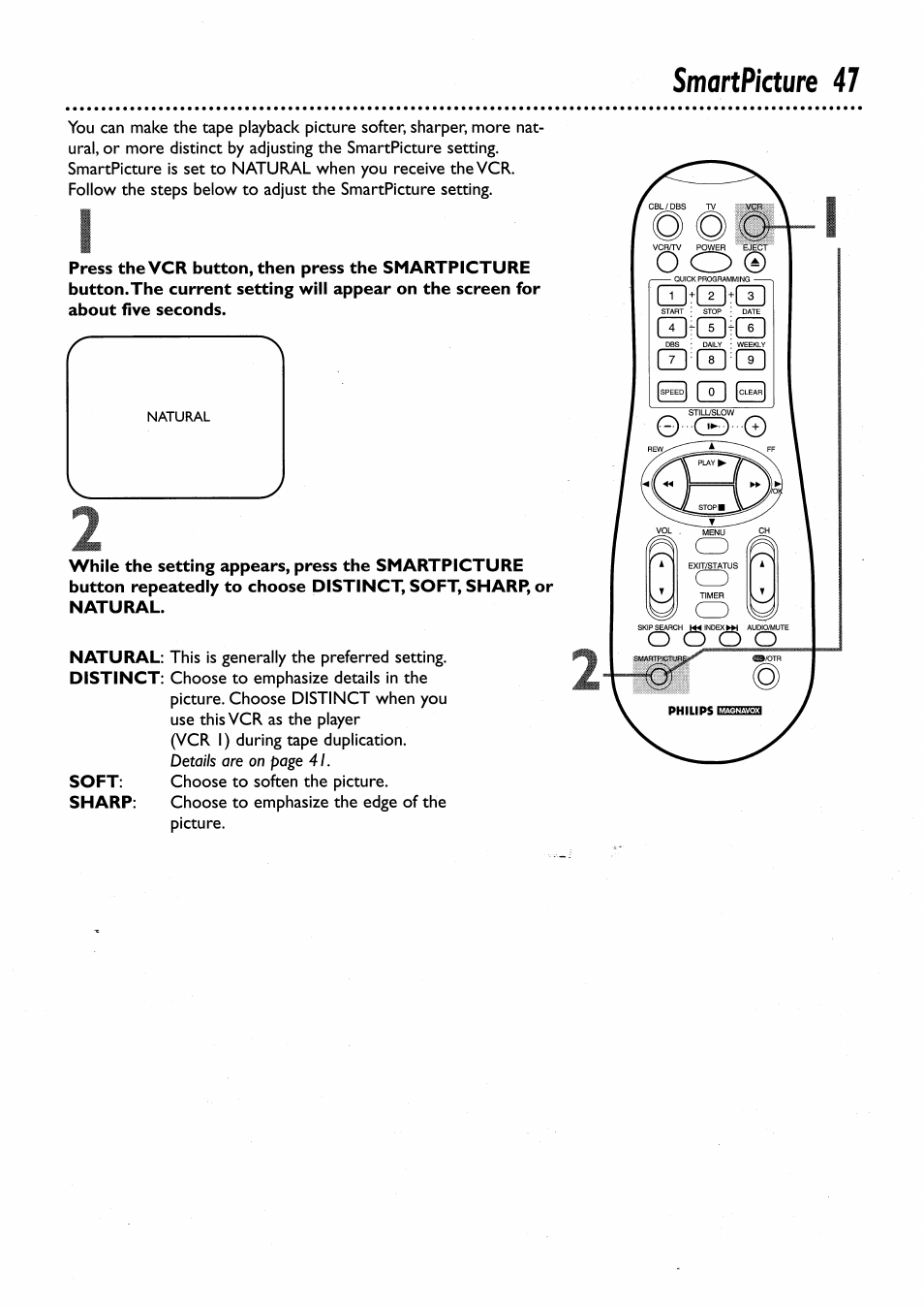 Smartpicture 47 | Philips VRA456AT User Manual | Page 45 / 58