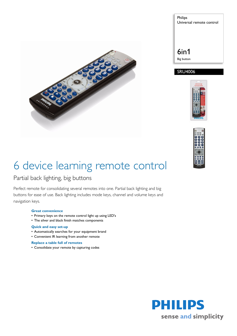 Philips SRU4006-27 User Manual | 2 pages