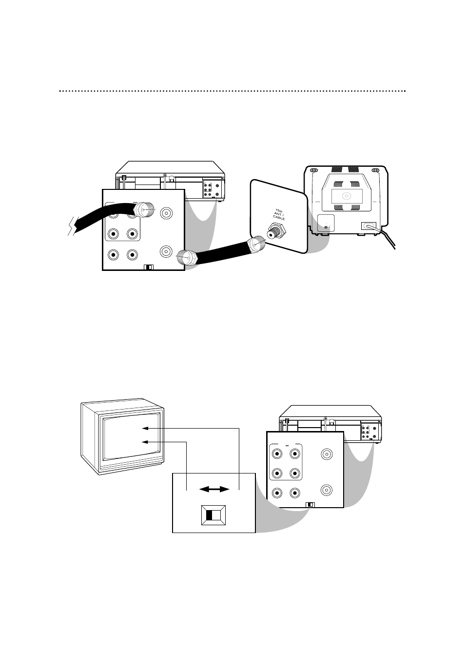 Hookups without a cable box (cont’d) 7, Ch3 ch4, Plug in the tv and the vcr | Ch3 / ch4 switch | Philips VRX562AT User Manual | Page 7 / 64