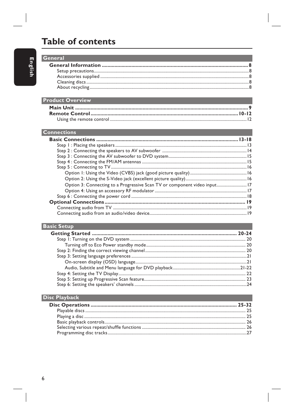 Philips HTS3450-37 User Manual | Page 6 / 51