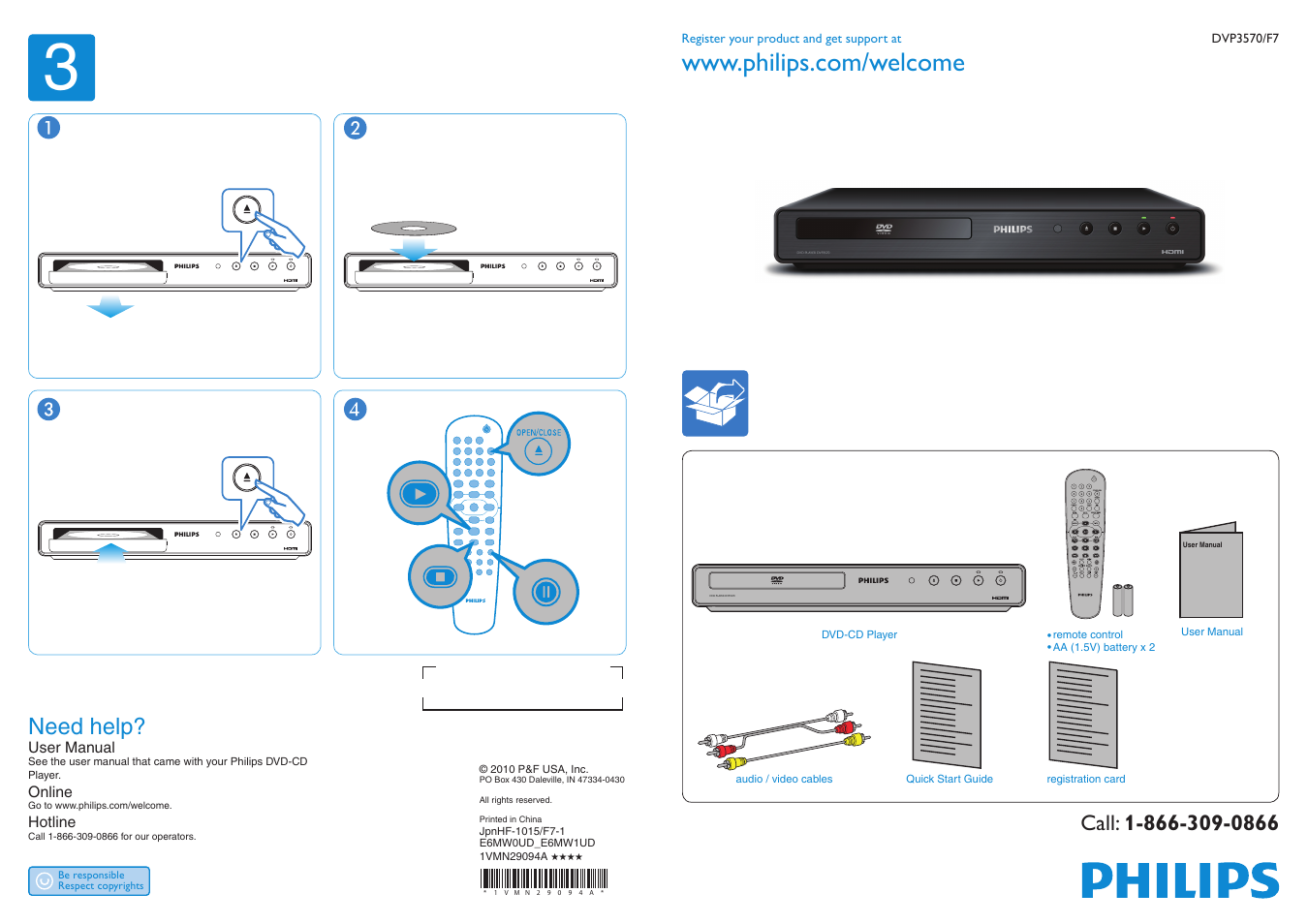 Philips DVP3570-F7 User Manual | 2 pages