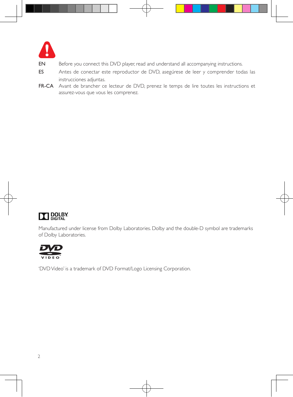1 hookup and play | Philips DVP3602-F7 User Manual | Page 2 / 16
