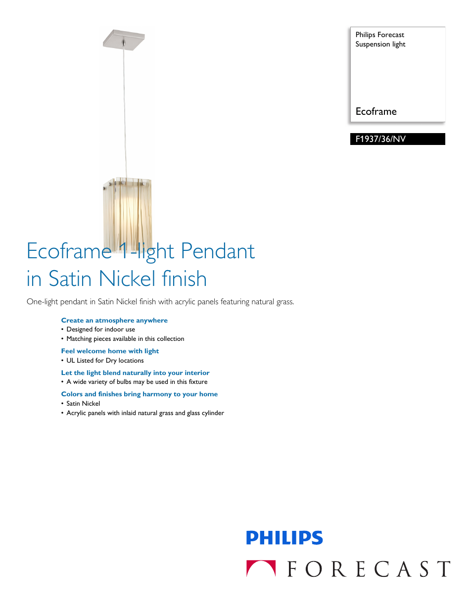 Philips F193736NV User Manual | 2 pages