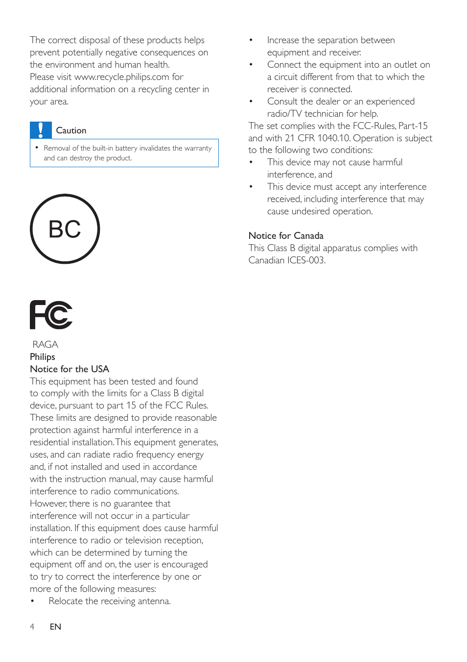 Philips SA4RGA04KF-37 User Manual | Page 6 / 22