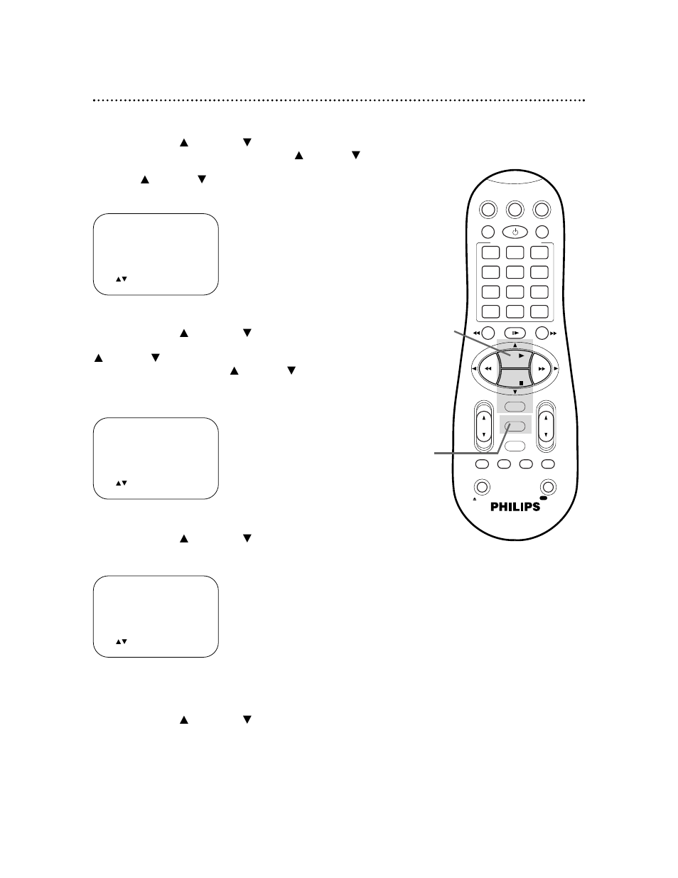 Setting the clock (cont’d) 15, Press the menu button | Philips VR660BPH User Manual | Page 15 / 70