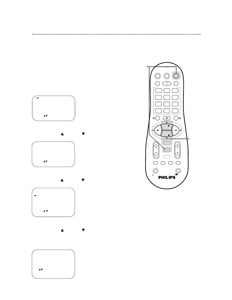 48 setting the controller to operate a cable box, Press the vcr button, then press the menu button | Philips VR660BPH User Manual | Page 48 / 70