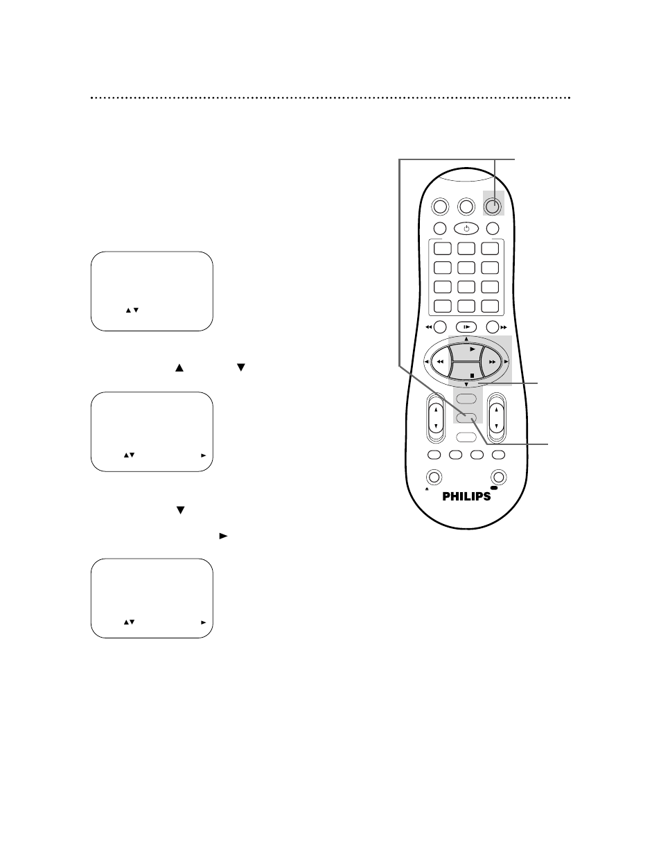 Blue background 61, Press the vcr button, then press the menu button, Press the menu button | Philips VR660BPH User Manual | Page 61 / 70