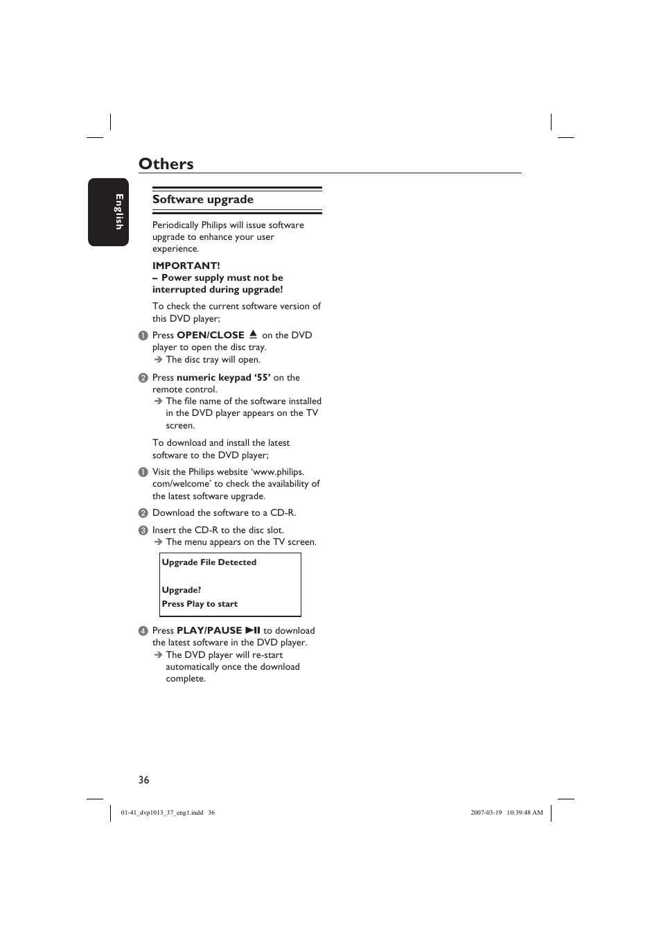 Others | Philips DVP1013-37 User Manual | Page 36 / 41