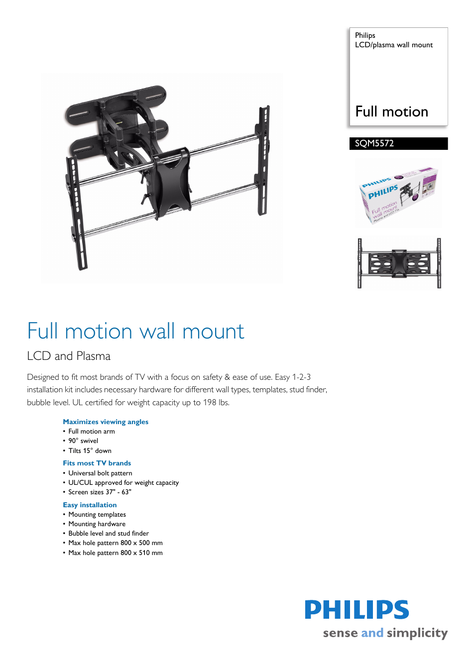 Philips SQM5572-27 User Manual | 2 pages
