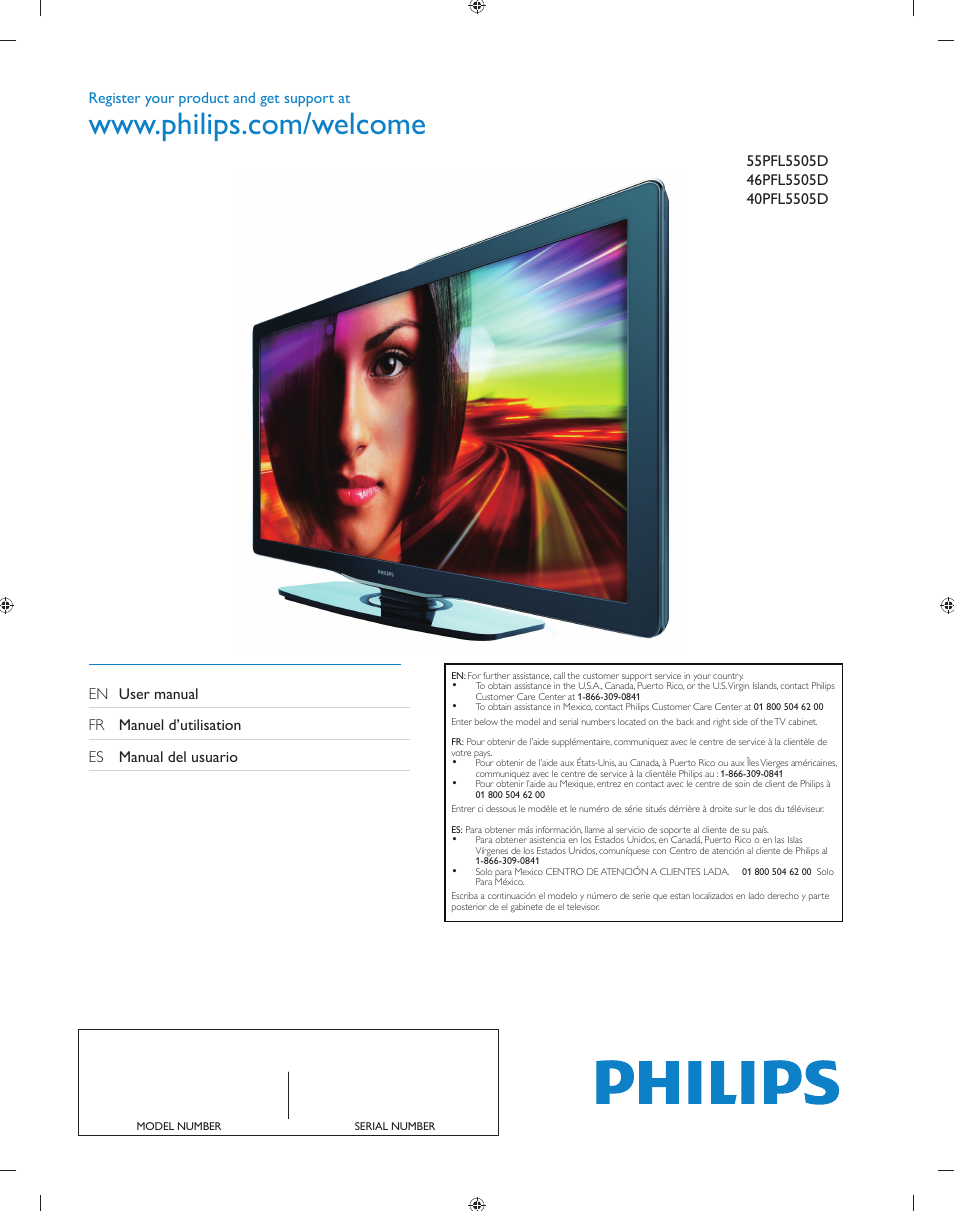 Philips 55PFL5505D-F7 User Manual | 37 pages