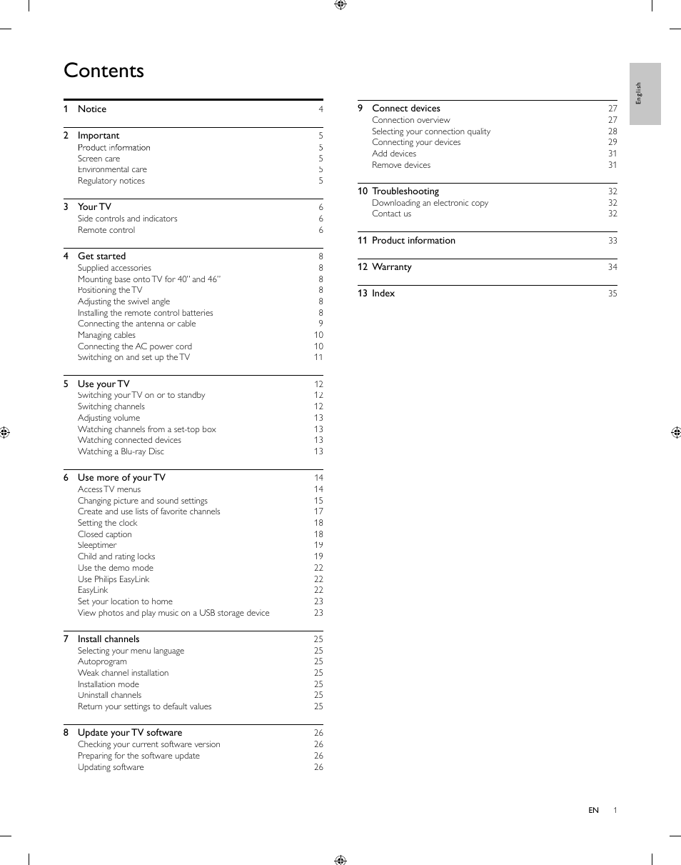 Philips 55PFL5505D-F7 User Manual | Page 2 / 37