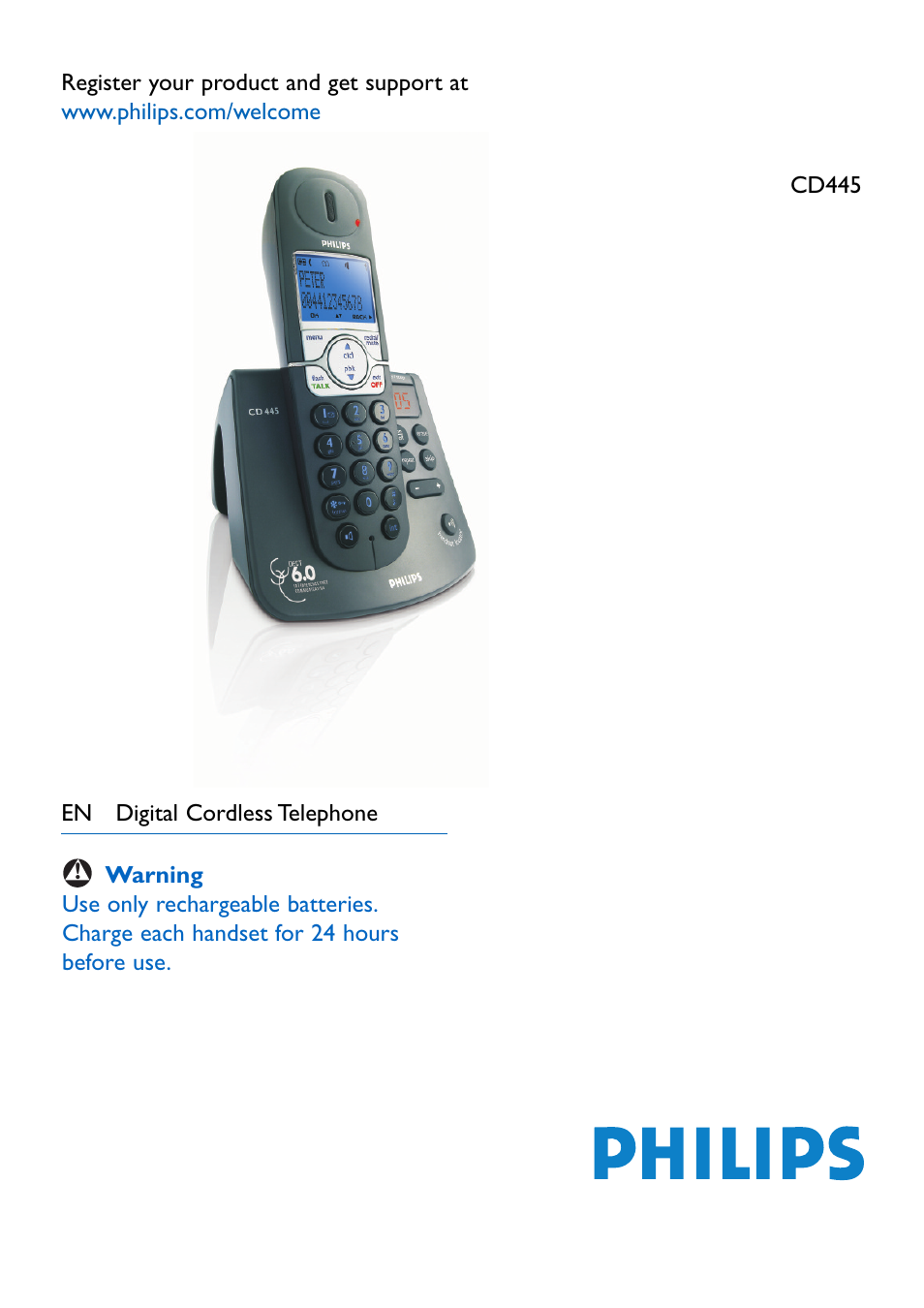 Philips Cordless phone answer machine CD4452B User Manual | 48 pages