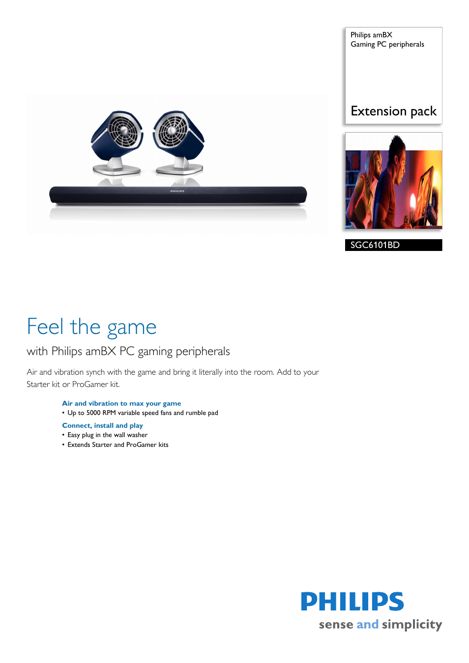 Philips amBX Gaming PC peripherals SGC6101BD Extension pack User Manual | 2 pages
