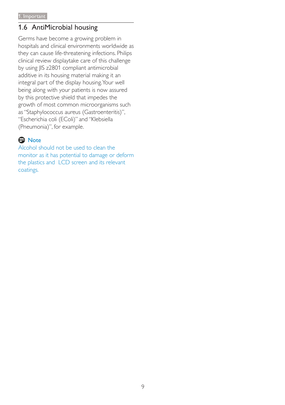6 antimicrobial housing | Philips C240P4QPYEW-27 User Manual | Page 11 / 51