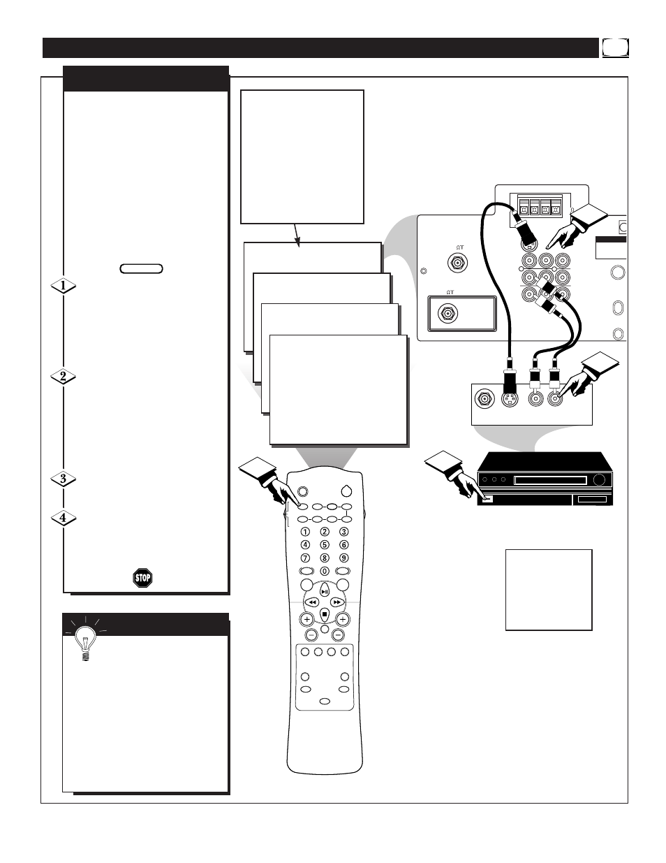 Ow to, Se the, Udio | Ideo, Nput, Acks, Mart | Philips MX3291B User Manual | Page 25 / 48