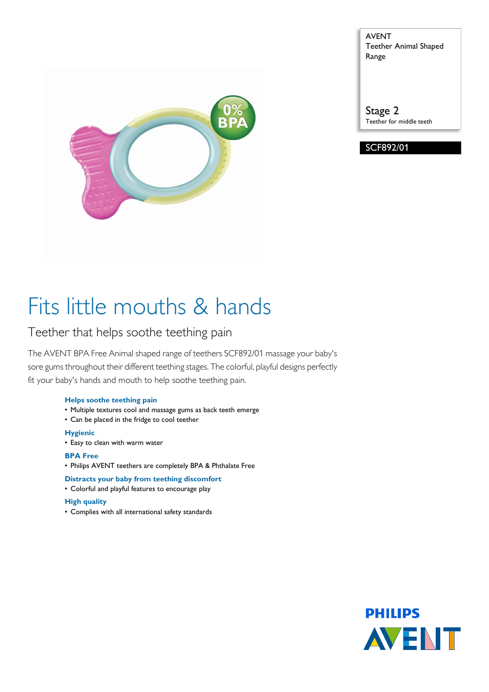 Philips SCF892-01 User Manual | 2 pages