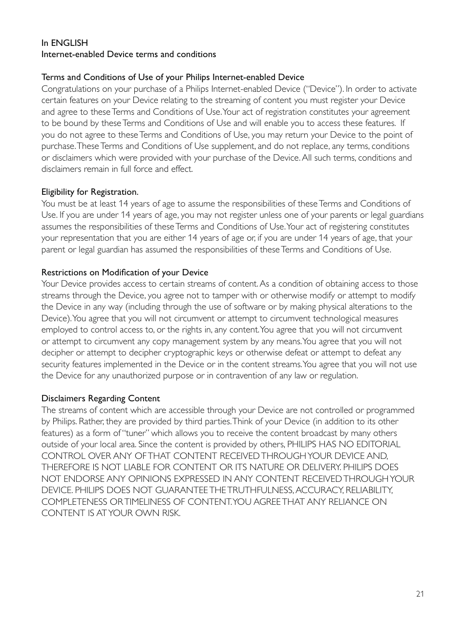 Philips HD camcorder CAM200WH User Manual | Page 21 / 40