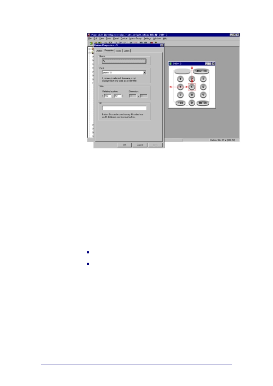 Displaying the location of frames and buttons | Philips TSU600099 User Manual | Page 62 / 76