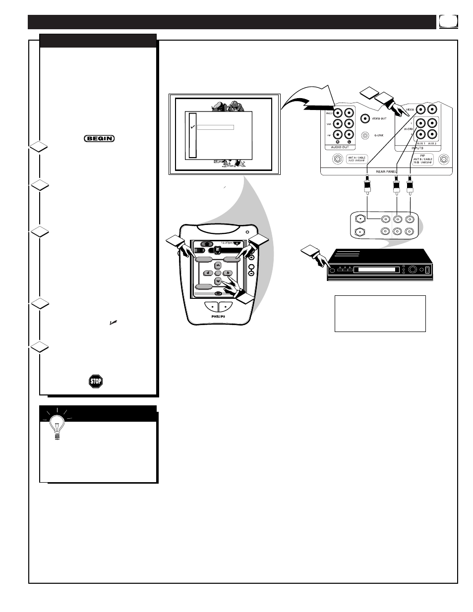 Sing the, Udio, Ideo | Nput, Acks | Philips 64PP9751 User Manual | Page 33 / 55